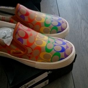 Coach rainbow skate sneakers